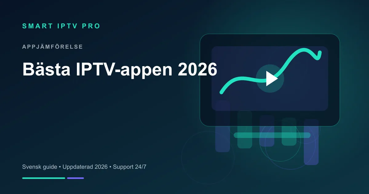 Bästa IPTV-appen 2026 — Android & iPhone – svensk guide från Smart IPTV Pro